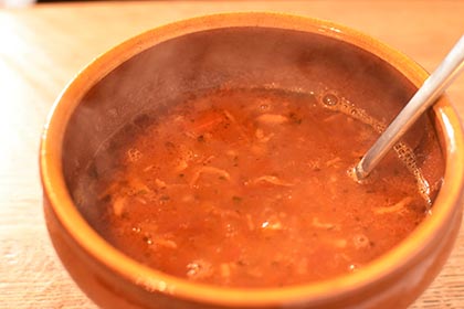 レンズ豆とチチェルキアのスープ